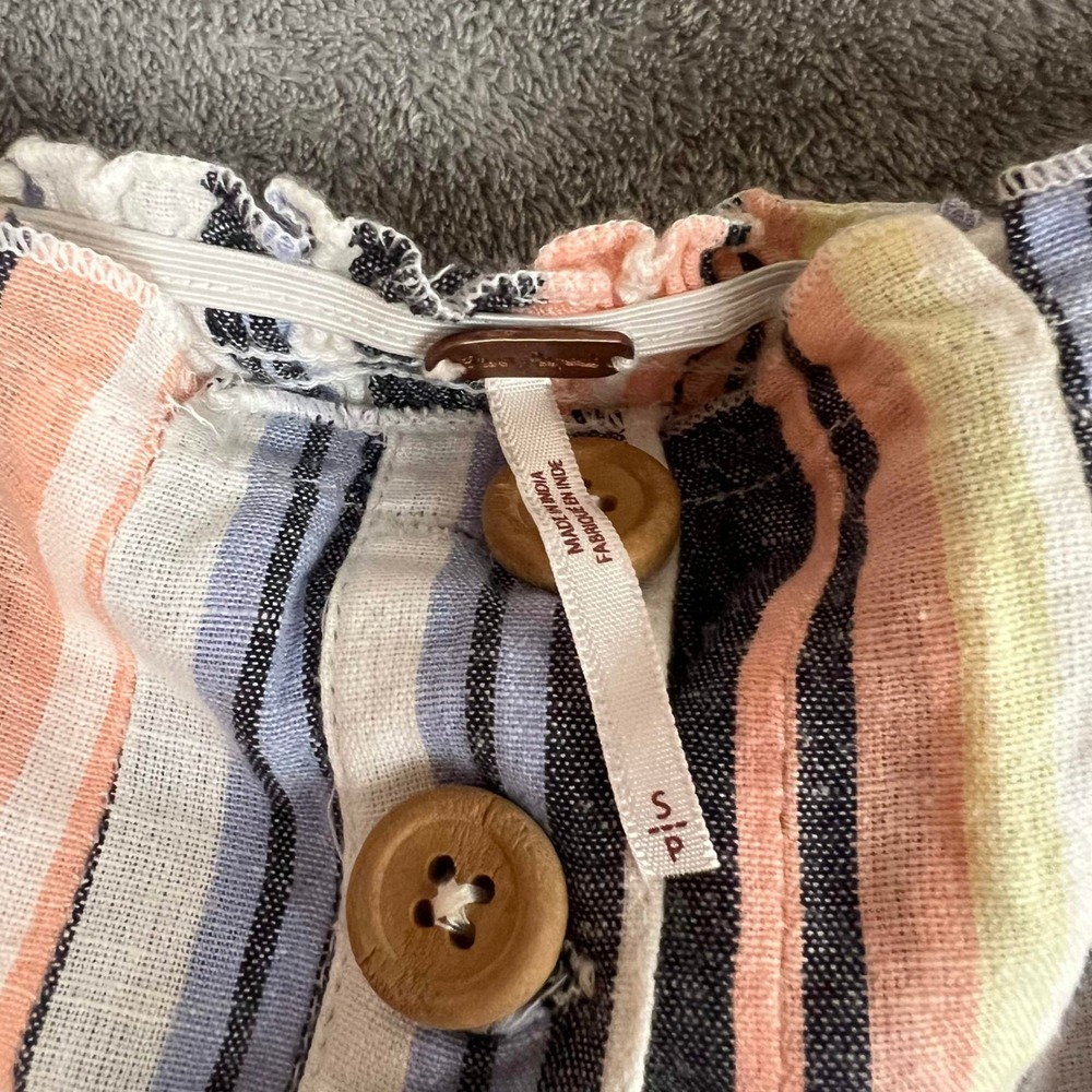 Free People Lilah Pleated Tube Dress Womens S Midi Striped Beachy Coastal - Picture 9 of 12